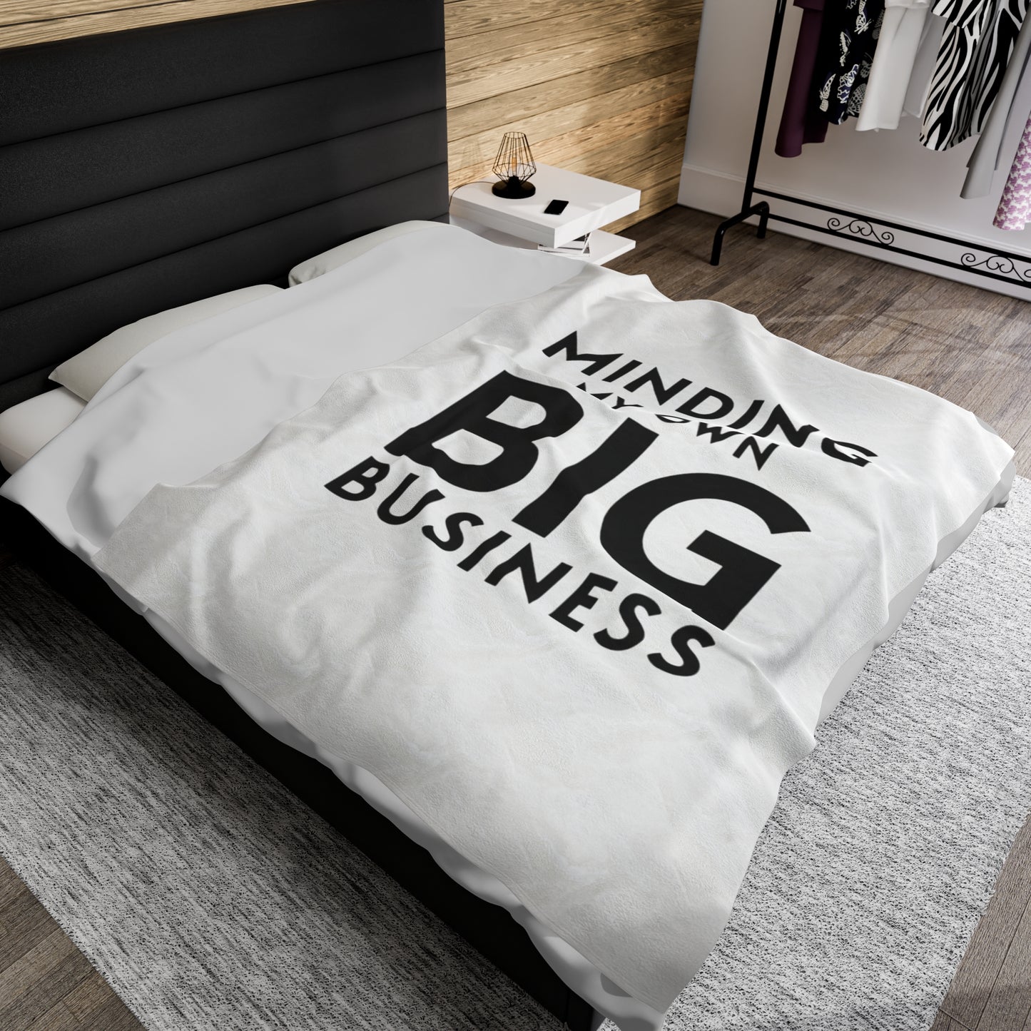 Minding My Own Big Business, Gift Shop Store, Velveteen Plush Blanket