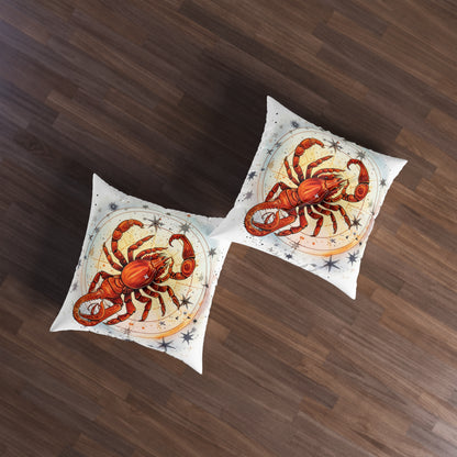 Prickly Scorpio Astrology - Sharp Zodiac Scorpion Celestial Horoscope - Tufted Floor Pillow, Square