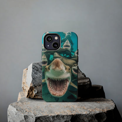 Laughing Lemon Sharks: Joyful Sea Jaws Ocean Deep - Tough Phone Cases