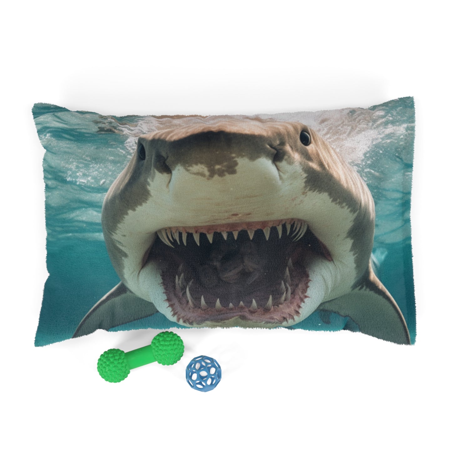 Bull Shark: River Monster Menace - Realistic Dark Water Predator - Dog & Pet Bed