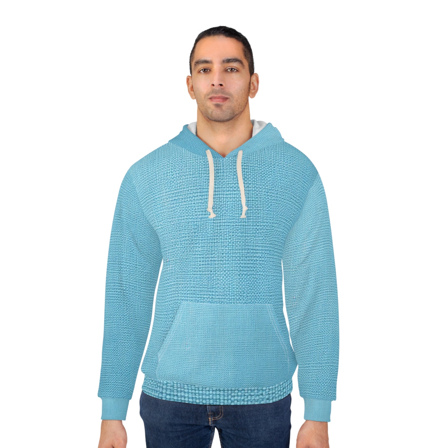 Bright Aqua Teal: tela de verano azul refrescante inspirada en la mezclilla - Sudadera con capucha unisex (AOP) 