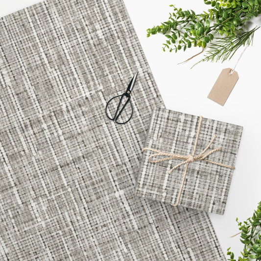 Silver Grey: Denim-Inspired, Contemporary Fabric Design - Wrapping Paper