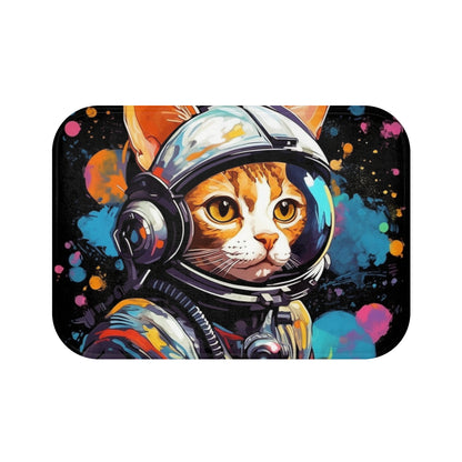 Astro Cat Adventure Feline - 宇宙に浮かぶポップアート - バスマット