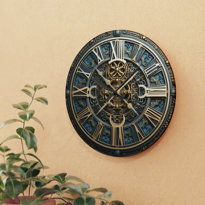 Mythological Clock with Roman Numerals, Acrylic Wall Clock