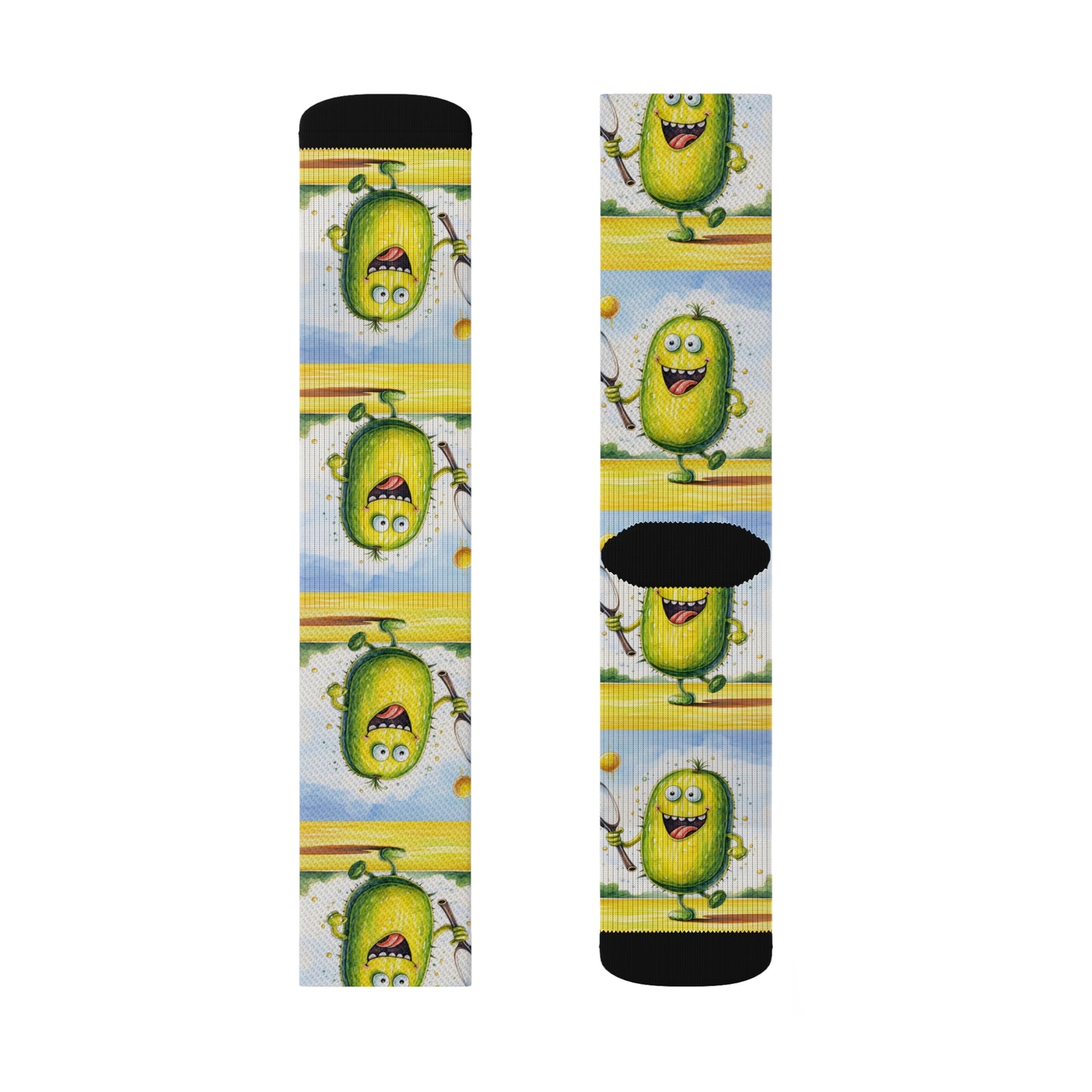 Pickleball Sport: Athletic Pickle Playing Game with Net and Paddle - Sublimation Socks