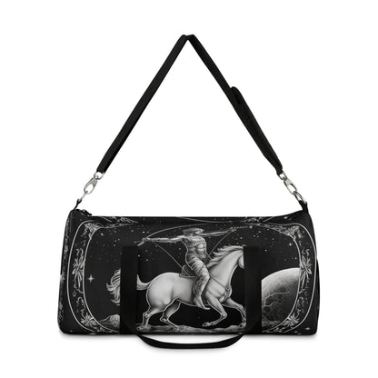 Diseño de arquero blanco y negro del zodiaco Sagitario - Bolsa de lona