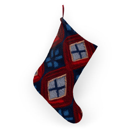 Moquette Majesty: Red & Blue Woolen Wonders - Christmas Stockings