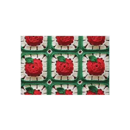 Apple Granny Square Crochet Pattern: Wild Fruit Tree, Delicious Red Design - Outdoor Rug