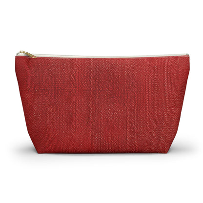 Juicy Red Berry Blast: Denim Fabric Inspired Design - Accessory Pouch w T-bottom