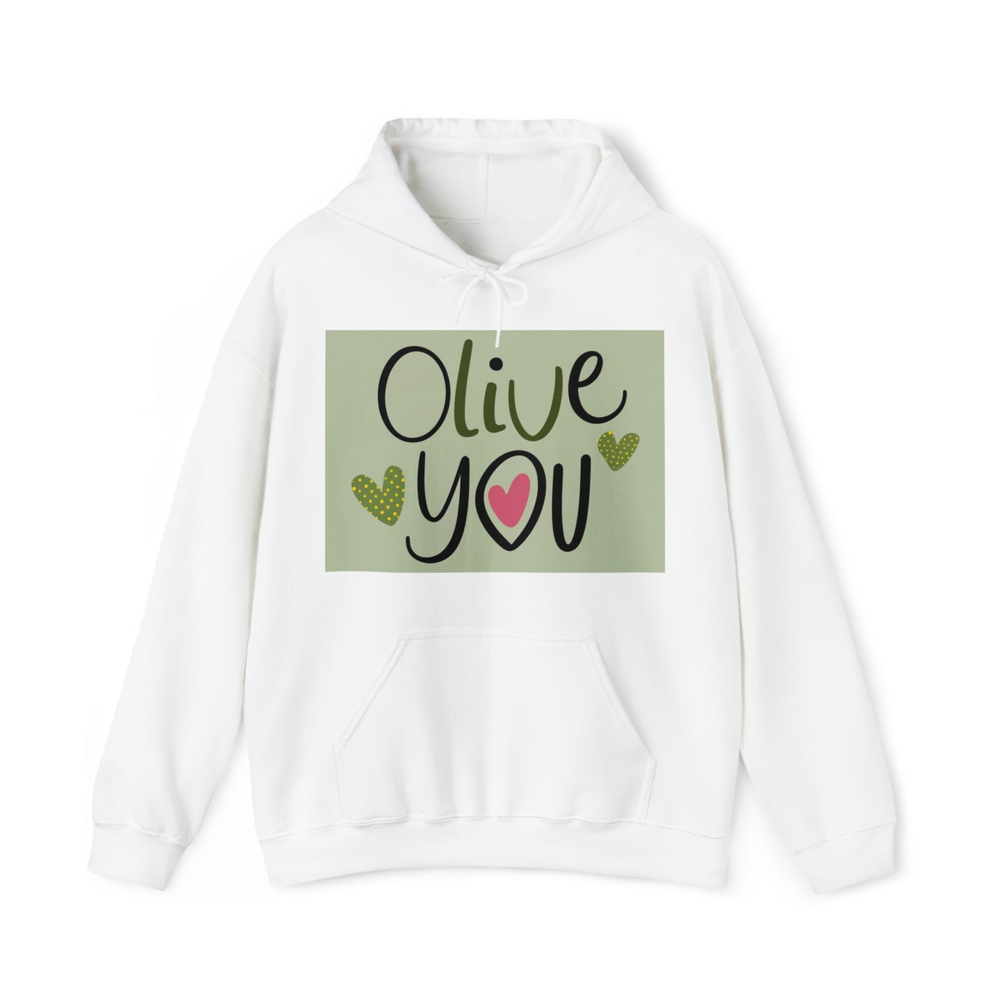 Olive You- Te amo - Divertido juego de palabras Meme que dice un regalo peculiar - Sudadera con capucha unisex Heavy Blend™