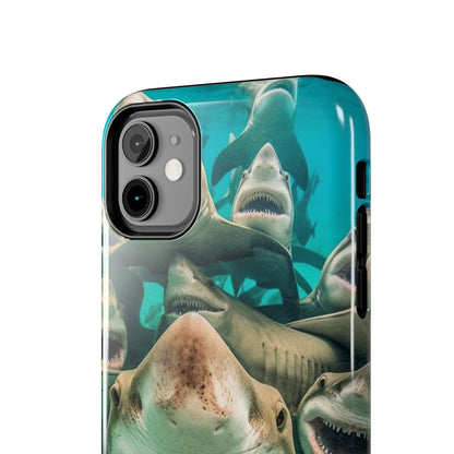 Laughing Lemon Sharks: Joyful Sea Jaws Ocean Deep - Tough Phone Cases