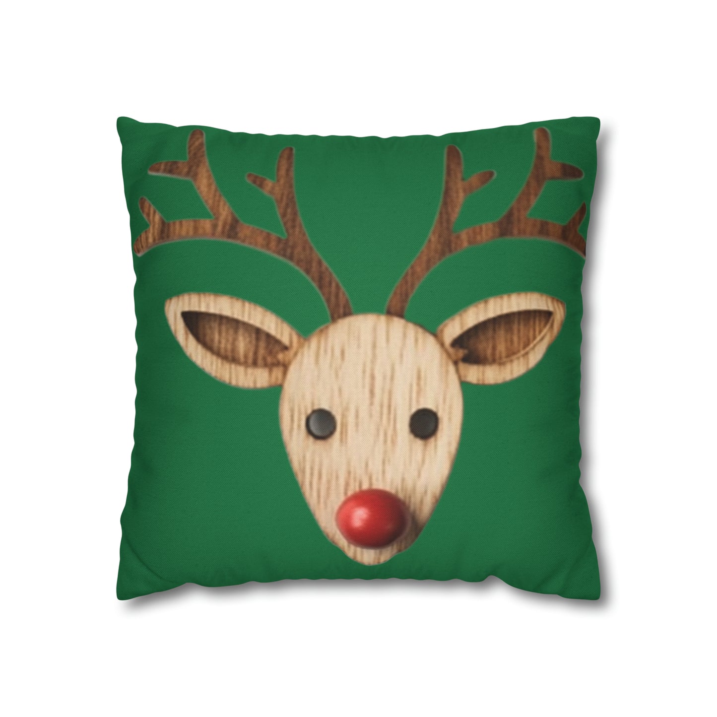 Red Reindeer Nose Christmas Classic Winter Season - Spun Polyester Square Pillow Case