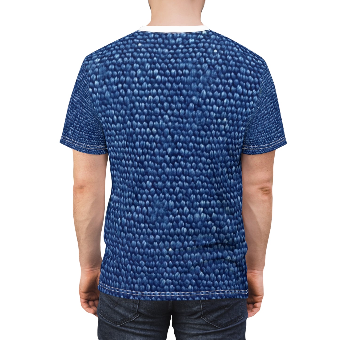 Marine Carpet Outdoor Bass Boat Style Denim Design - Unisex Cut & Sew Tee (AOP)