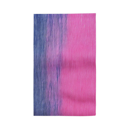 Dual Delight: Half-and-Half Pink & Blue Denim Daydream - Dobby Rug