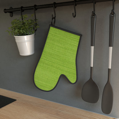 Lush Grass Neon Green: estilo de tela primaveral inspirado en la mezclilla - Oven Glove