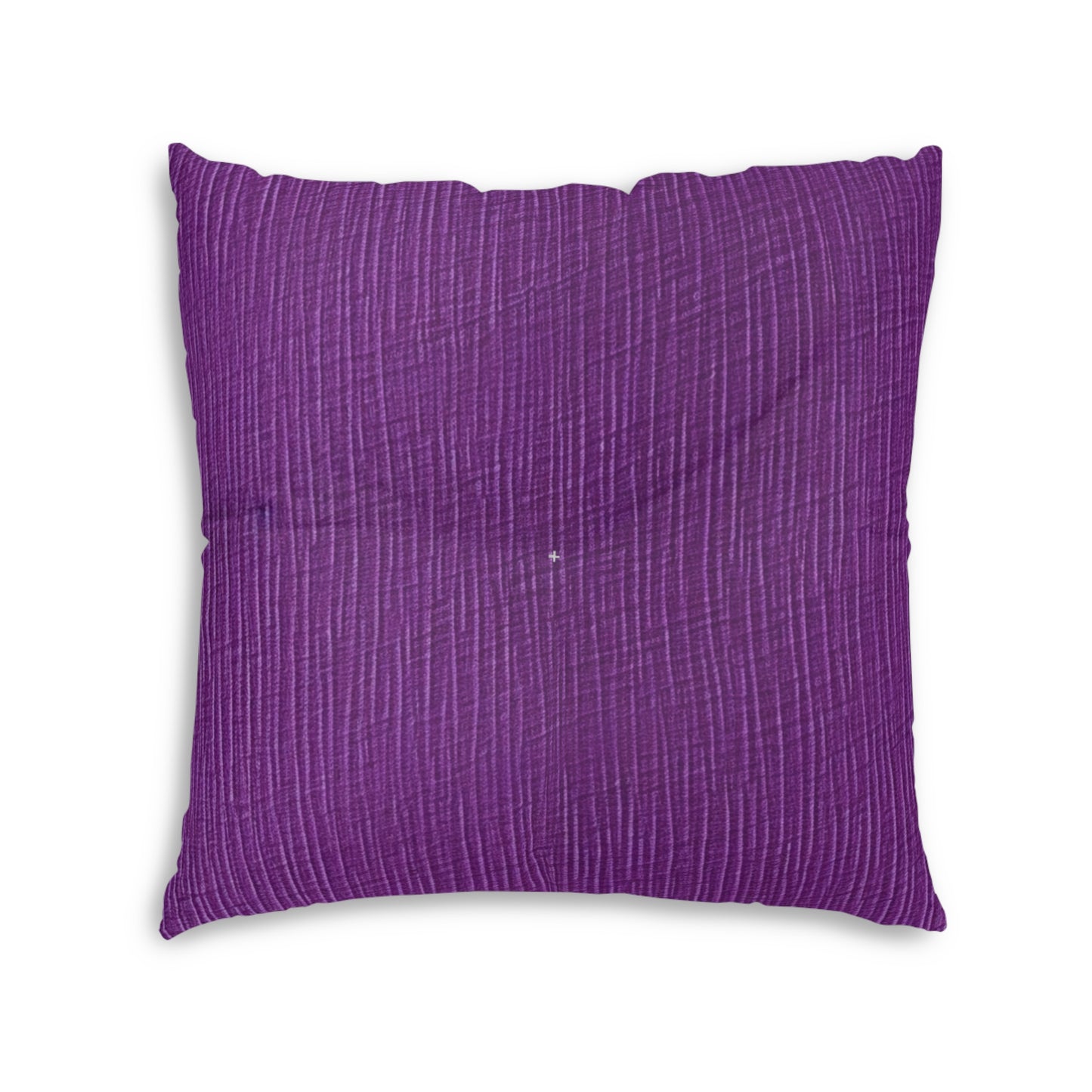 Violet/Plum/Purple: Denim-Inspired Luxurious Fabric - Tufted Floor Pillow, Square