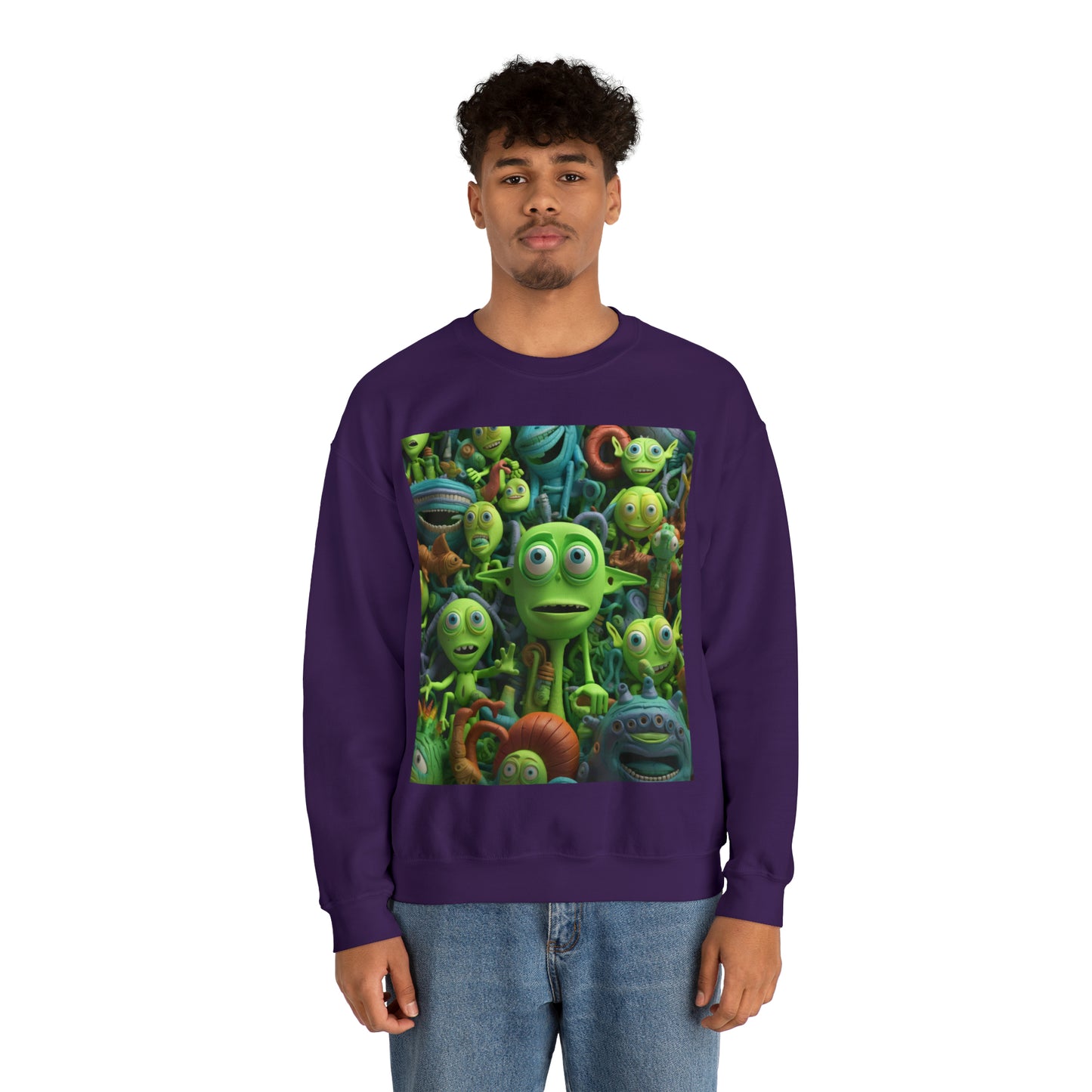 Toy Alien Story Space Character Galactic UFO Anime Cartoon - Unisex Heavy Blend™ Crewneck Sweatshirt