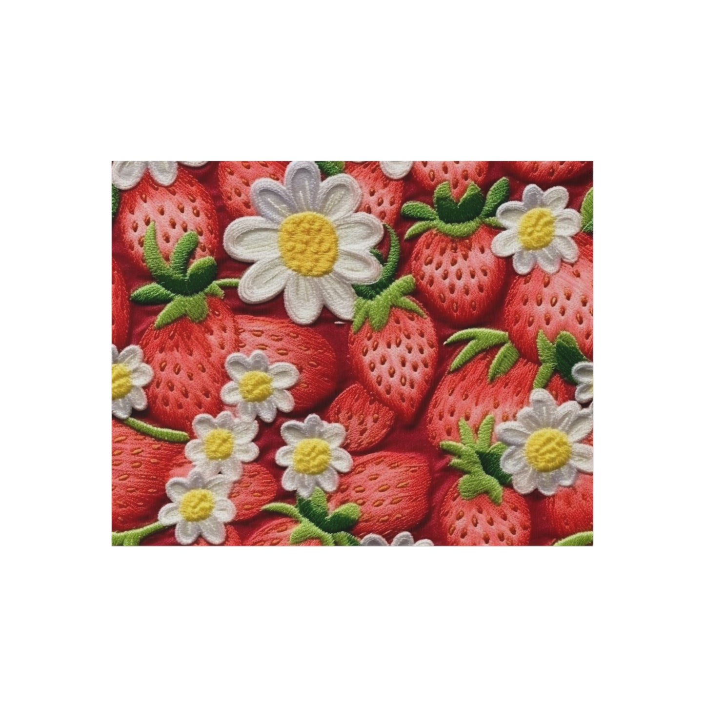Strawberry Strawberries Embroidery Design - Fresh Pick Red Berry Sweet Fruit - Outdoor Rug
