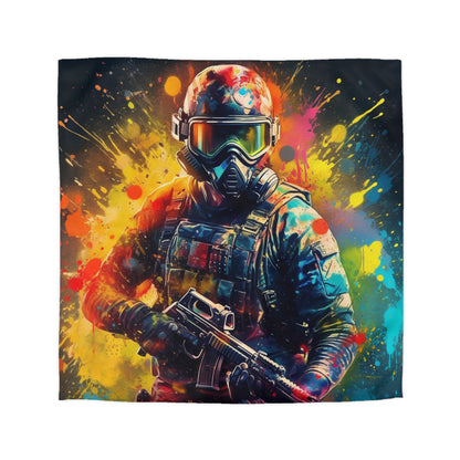 Paintball Game Sport: Professional Action Shot Target Player - Microfiber Duvet Cover