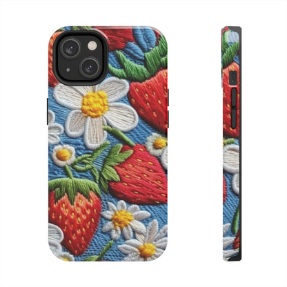 Orchard Berries: Juicy Sweetness from Nature's Garden - Fresh Strawberry Elegance - Tough Phone Cases