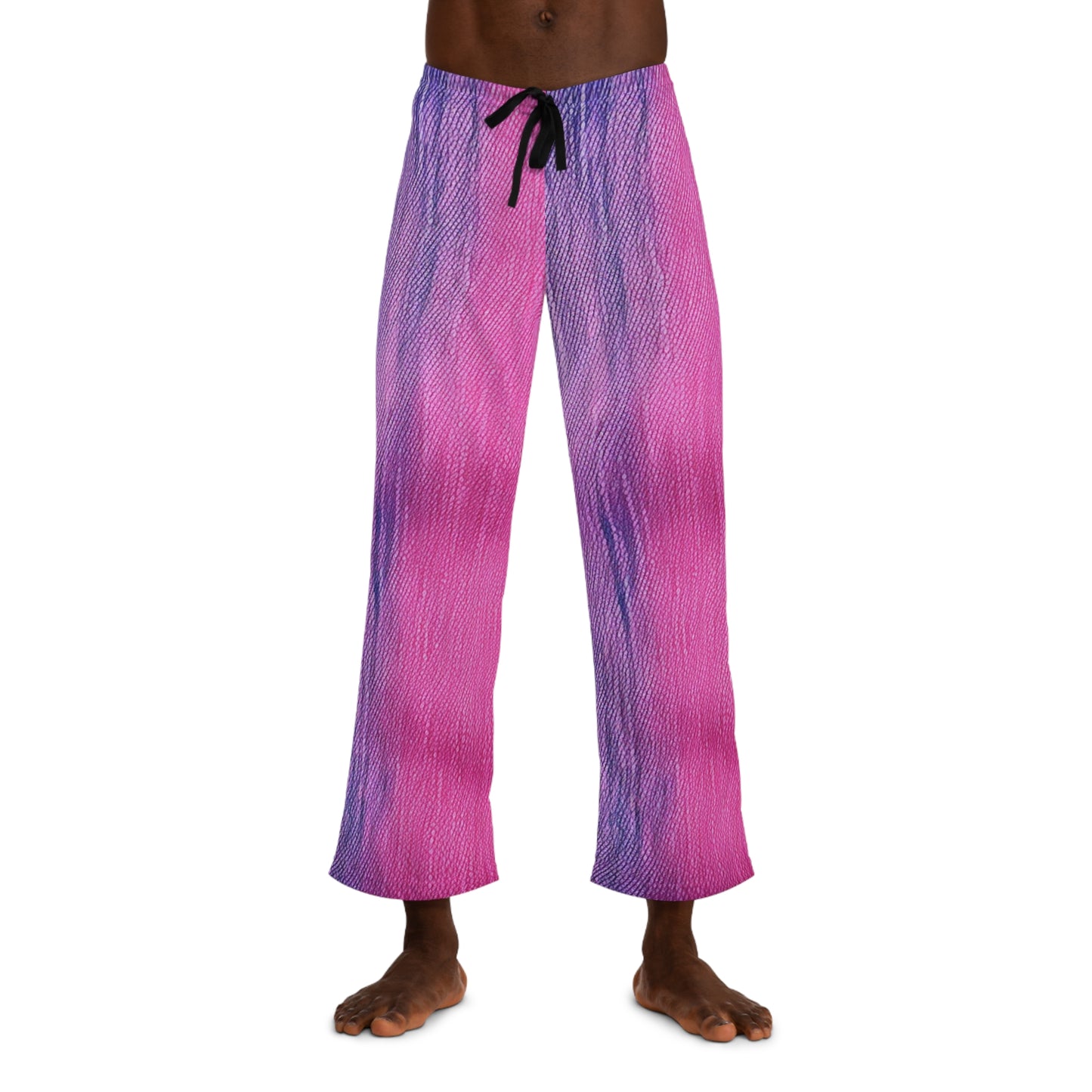 Dual Delight: Daydream de mezclilla mitad rosa y azul - Pantalones de pijama para hombre (AOP) 