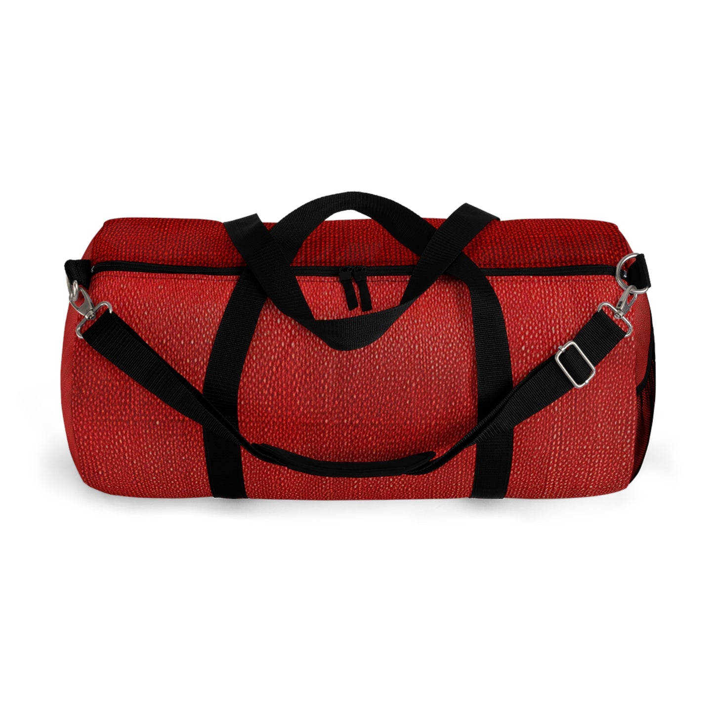 Juicy Red Berry Blast: Denim Fabric Inspired Design - Duffel Bag