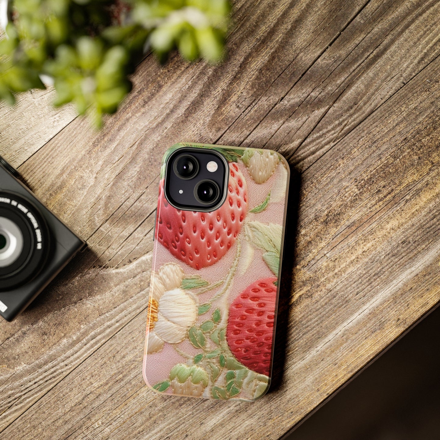 Red Berry Strawberries - Embroid Fruit - Healthy Crop Feast Food Design - Tough Phone Cases