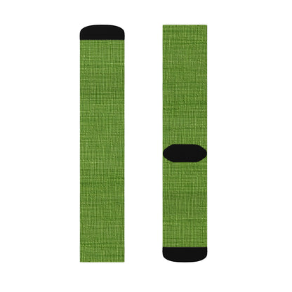 Olive Green Denim-Style: Seamless, Textured Fabric - Sublimation Socks