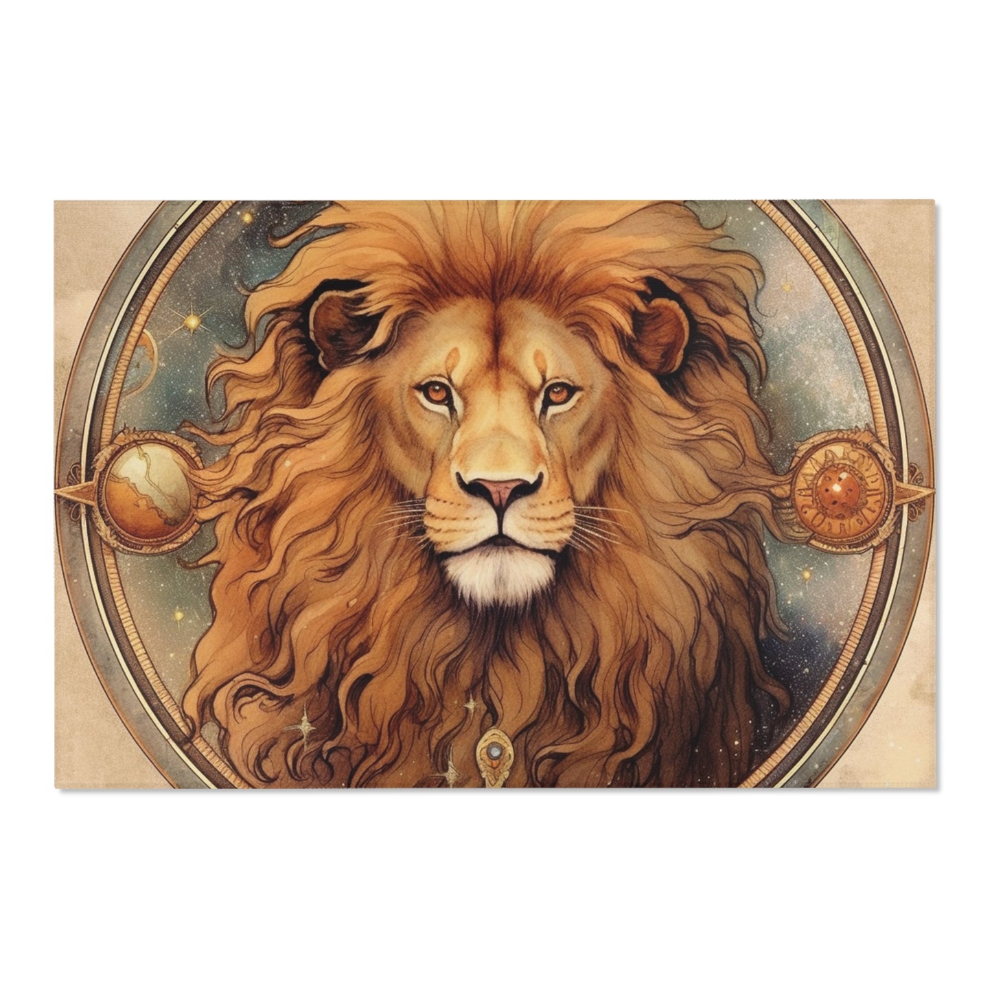 Astrological Leo Sign Vibrant Celestial Cosmic Zodiac - Area Rugs