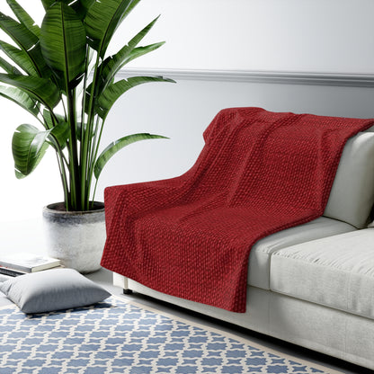 Bold Ruby Red: Denim-Inspired, Passionate Fabric Style - Sherpa Fleece Blanket