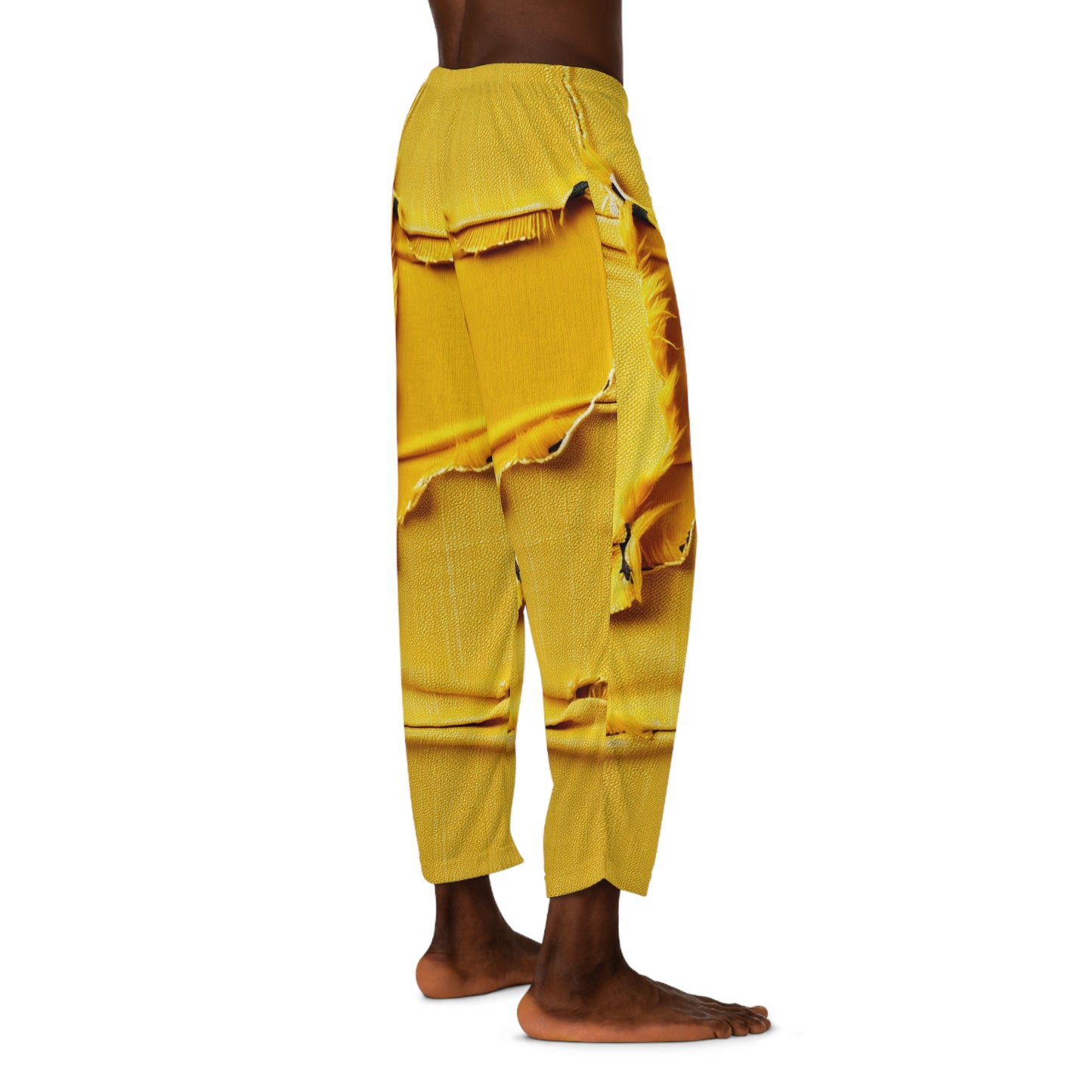 Banana Yellow Lemon: tela desgastada y atrevida inspirada en la mezclilla - Pantalones de pijama para hombre (AOP) 