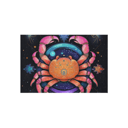 Rainbow Celestial Crab - Vibrant Cancer Zodiac Sign Art - Outdoor Rug