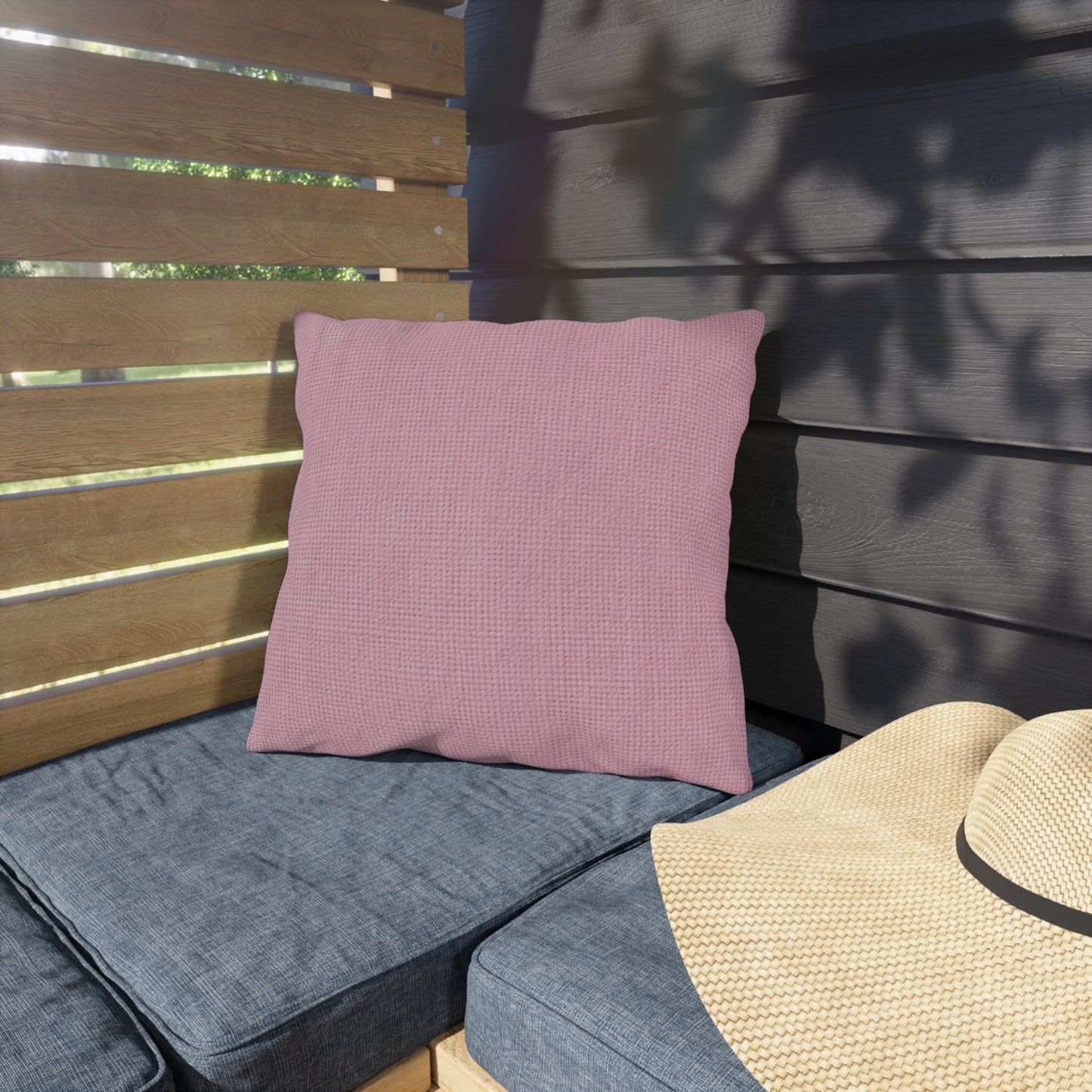 Blushing Garment Dye Pink: Denim-Inspired, Soft-Toned Fabric - Outdoor Pillows