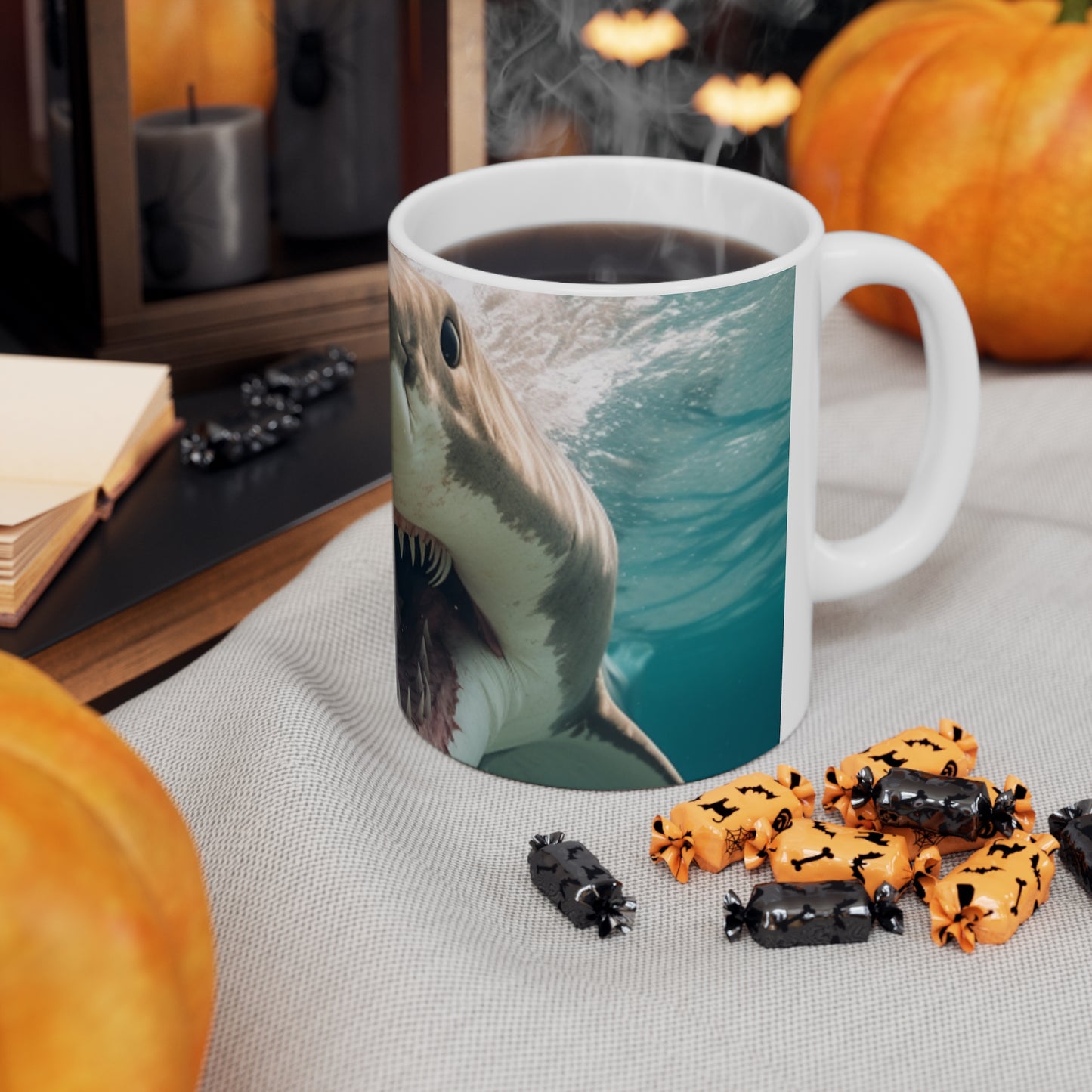 Bull Shark: River Monster Menace - Realistic Dark Water Predator - Ceramic Mug 11oz