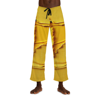 Banana Yellow Lemon: tela desgastada y atrevida inspirada en la mezclilla - Pantalones de pijama para hombre (AOP) 