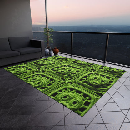 Halloween Green Alien Crochet Galactic Space Zombie Style - Outdoor Rug