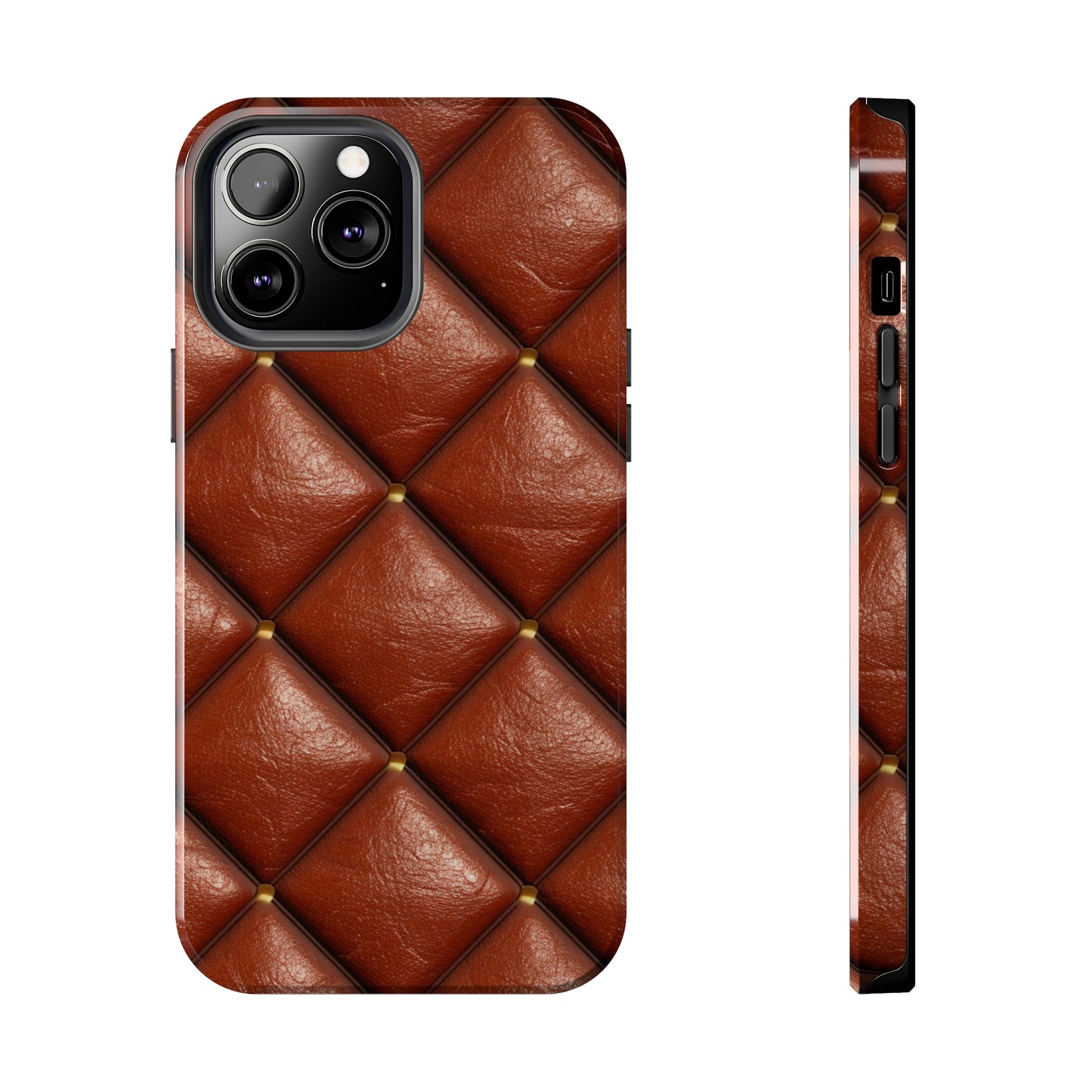 Brown Leather Cognac Pattern Rugged Durable Design Style - Tough Phone Cases