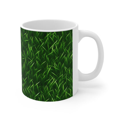 Touch Grass Indoor Style Outdoor Green Artificial Grass Turf - Ceramic Mug 11oz