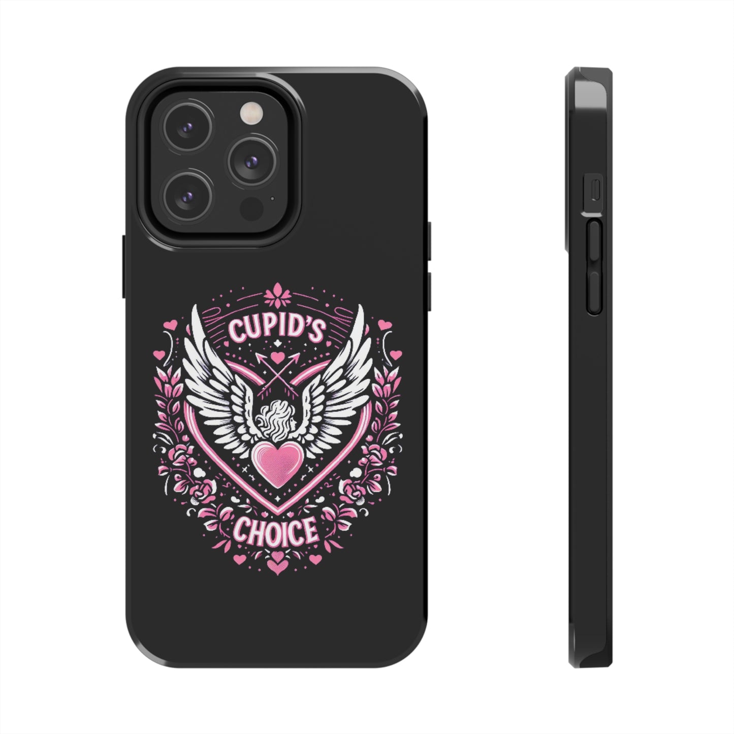 Cupidos Choice Crest con corazón y alas - Amor y romance con temática de San Valentín - Fundas resistentes para teléfonos