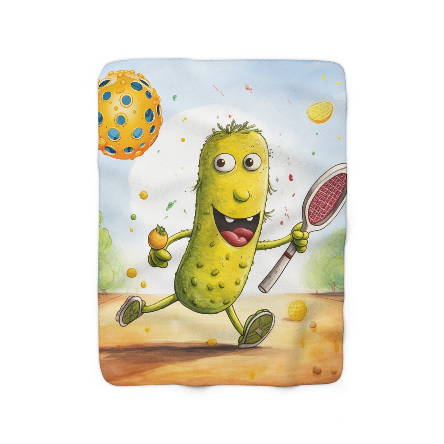 Pickleball Play: Pickle Sport Action Game, Fast Dink Ball - Sherpa Fleece Blanket