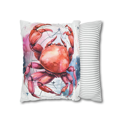 Cancer Star Sign - Elegant Zodiac Astrology Spun Polyester Square Pillow Case