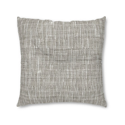 Silver Grey: Denim-Inspired, Contemporary Fabric Design - Tufted Floor Pillow, Square