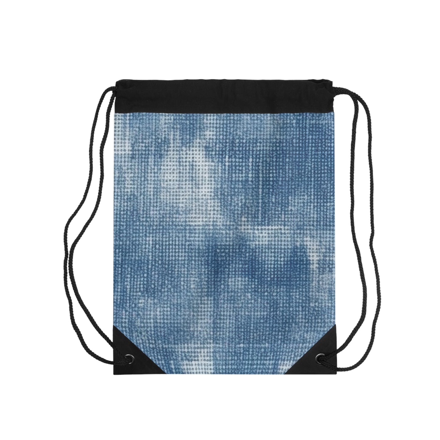 Faded Blue Washed-Out: Denim-Inspired, Style Fabric - Drawstring Bag