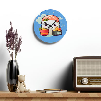 Japanese Sushi Kawaii Anime Acrylic Wall Clock