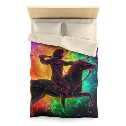 Colorful Sagittarius Zodiac Sign - Star Universe Theme - Microfiber Duvet Cover