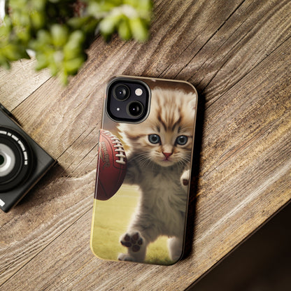 Football Kitty Fantasy: Feline Cat American Sport Quarterback - Tough Phone Cases