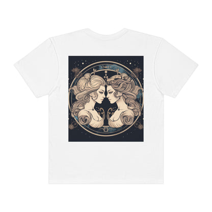 Duality of Gemini - Expressive Twins Zodiac Astrology - Unisex Garment-Dyed T-shirt