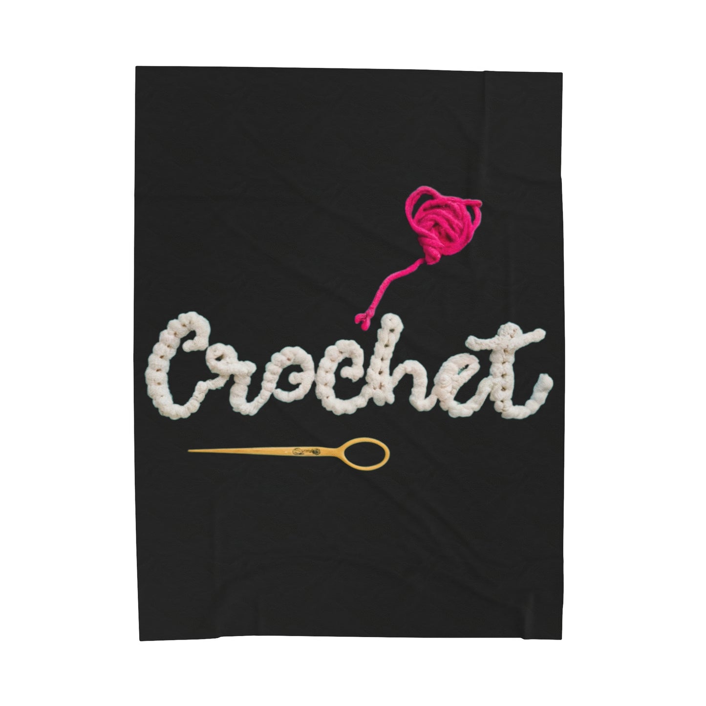 Crochet Love Gift - Heartfelt Fabric Fashion Collector Style - Velveteen Plush Blanket