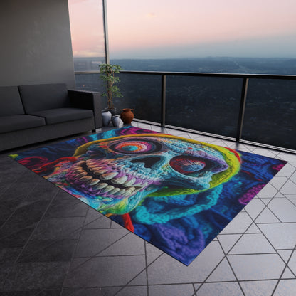 Crochet Skull Halloween Scary Horror Design - Outdoor Rug