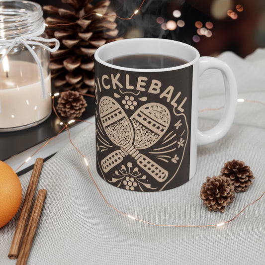 Pickleball Boho Bohemian - Regalo gráfico deportivo - Taza de cerámica 11oz